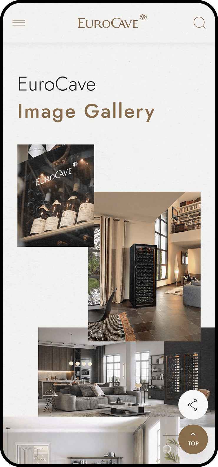 유로까브 홈페이지 모바일 화면 이미지